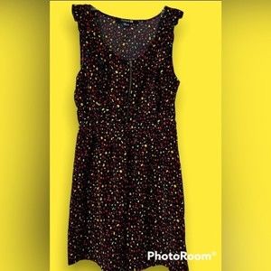 Forever 21‎ Sz Smsll black dot dress colorful EUC 160502